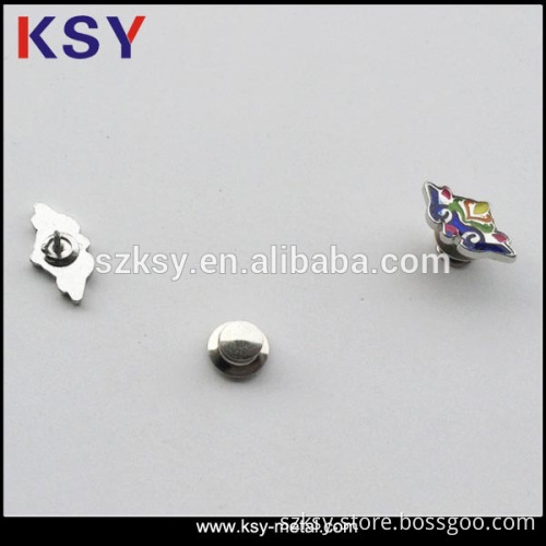 Top quality Mini shaped metal badge buttons with debossed